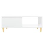 Table basse blanc brillant 90x60x35 cm bois d'ingénierie – Image 4