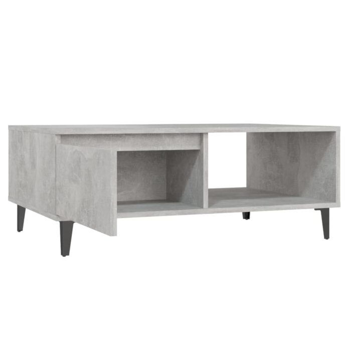 Table basse gris béton 90x60x35 cm bois d'ingénierie – Image 3