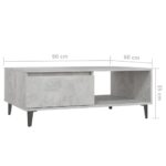 Table basse gris béton 90x60x35 cm bois d'ingénierie – Image 6