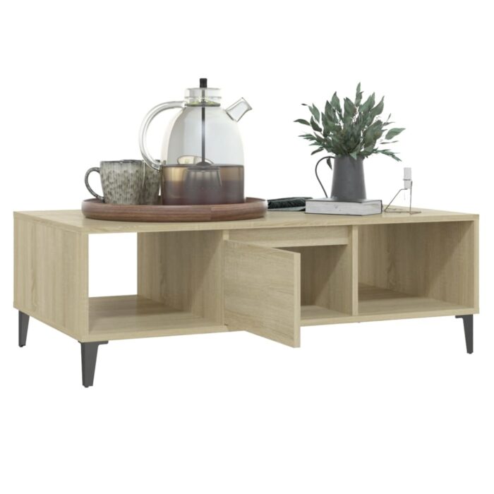 Table basse chêne sonoma 103,5x60x35 cm bois d'ingénierie – Image 2