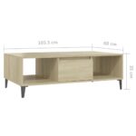 Table basse chêne sonoma 103,5x60x35 cm bois d'ingénierie – Image 7