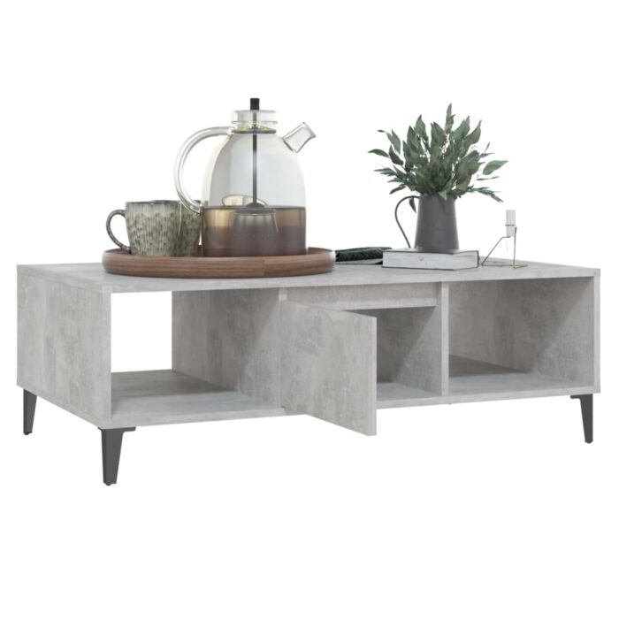 Table basse gris béton 103,5x60x35 cm bois d'ingénierie – Image 2