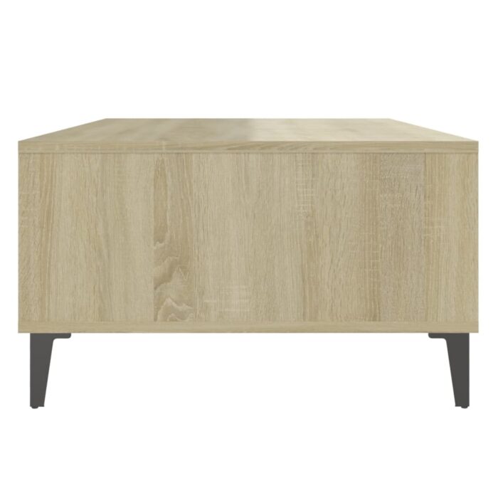 Table basse blanc chêne sonoma 103,5x60x35 cm bois d'ingénierie – Image 4