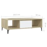 Table basse blanc chêne sonoma 103,5x60x35 cm bois d'ingénierie – Image 7