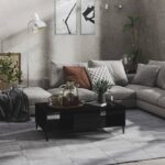 Table basse noir brillant 103,5x60x35 cm bois d'ingénierie