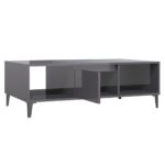 Table basse gris brillant 103,5x60x35 cm bois d'ingénierie – Image 5