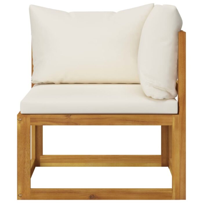 Banc de jardin à 2 places avec coussins blanc crème – Image 2