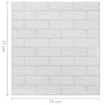 Papier peint 3D autoadhésif Briques 10 pcs Blanc – Image 5