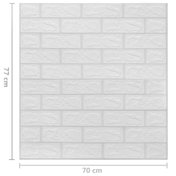 Papier peint 3D autoadhésif Briques 10 pcs Blanc – Image 5