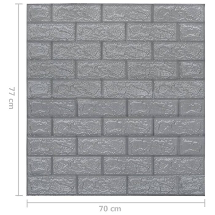 Papier peint 3D autoadhésif Briques 40 pcs Anthracite – Image 4