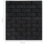 Papier peint 3D autoadhésif Briques 40 pcs Noir – Image 4