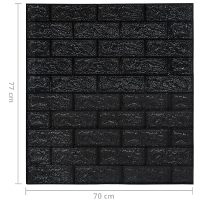 Papier peint 3D autoadhésif Briques 40 pcs Noir – Image 4