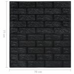 Papier peint 3D autoadhésif Briques 40 pcs Noir – Image 5