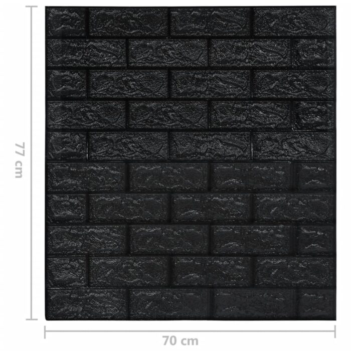 Papier peint 3D autoadhésif Briques 40 pcs Noir – Image 5