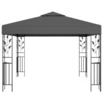 Tonnelle avec guirlande lumineuse à LED 3x3 m Anthracite – Image 2