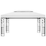 Tonnelle avec double toit et lumières LED 3x4 m Blanc – Image 2