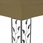 Tonnelle avec double toit et lumières LED 3x4 m Taupe – Image 4