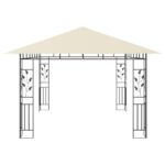 Tonnelle avec moustiquaire et lumières LED 4x3x2,73 m Crème – Image 4
