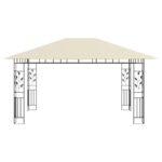 Tonnelle avec moustiquaire et lumières LED 4x3x2,73 m Crème – Image 5