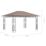 Tonnelle avec moustiquaire et lumières LED 4x3x2,73 m Taupe – Image 9