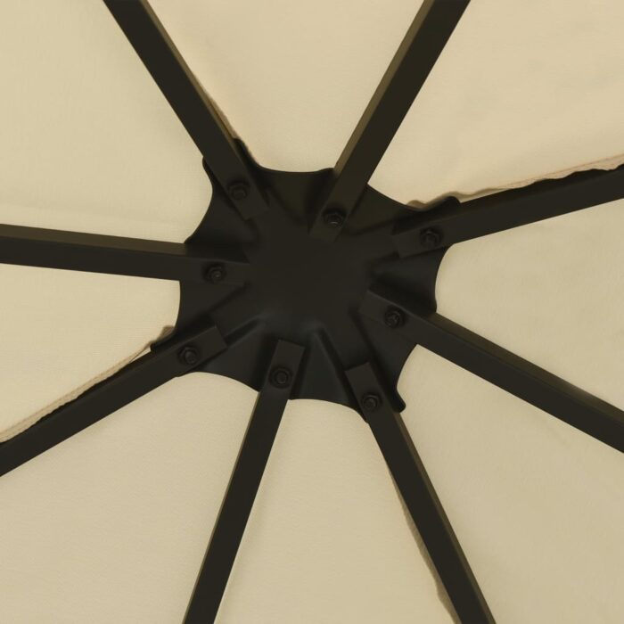 Tonnelle avec guirlande lumineuse à LED 3x3 m Crème – Image 3