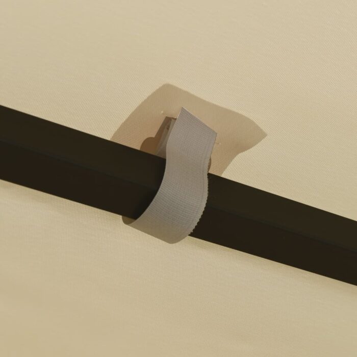 Tonnelle avec guirlande lumineuse à LED 3x3 m Crème – Image 4