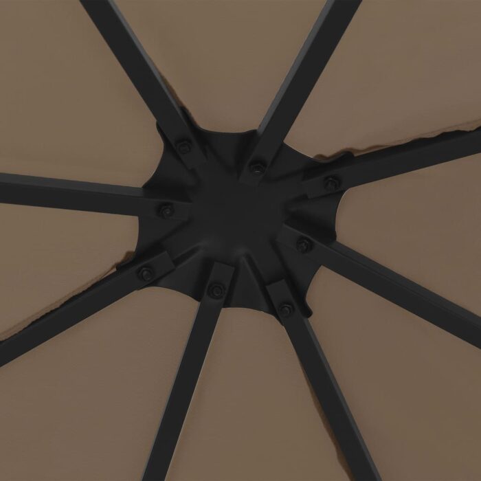 Tonnelle avec guirlande lumineuse à LED 3x3 m Taupe – Image 6