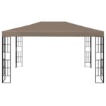 Tonnelle avec guirlande lumineuse à LED 4x3 m Taupe – Image 2