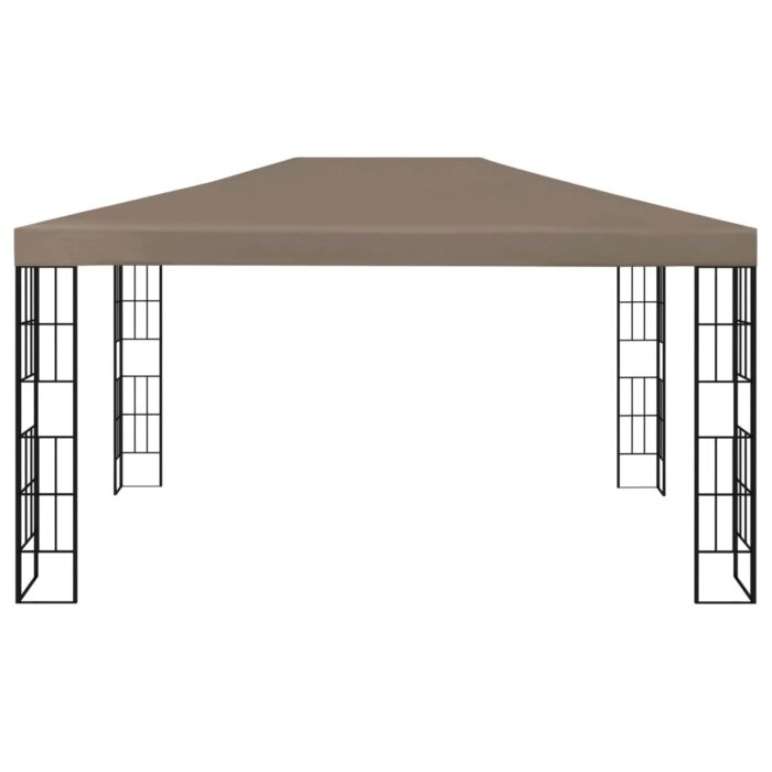 Tonnelle avec guirlande lumineuse à LED 4x3 m Taupe – Image 2