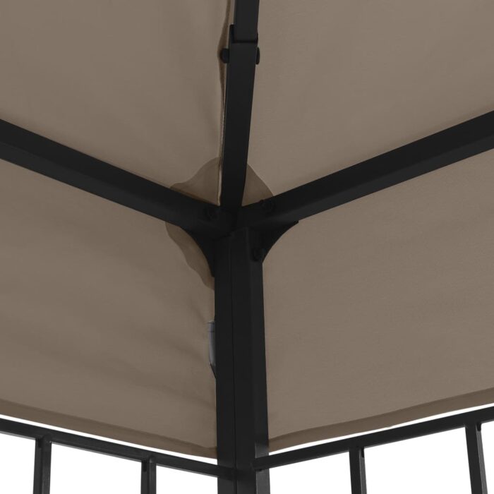 Tonnelle avec guirlande lumineuse à LED 4x3 m Taupe – Image 5