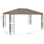 Tonnelle avec guirlande lumineuse à LED 4x3 m Taupe – Image 9