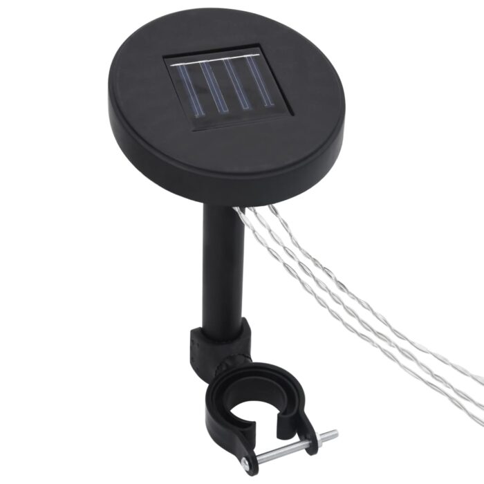 Tonnelle avec guirlande lumineuse à LED 3x3 m Crème Tissu – Image 5