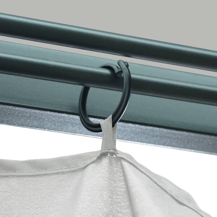 Tonnelle avec rideau et lumières LED 4x3 m Crème Aluminium – Image 10