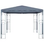 Tonnelle avec guirlande lumineuse à LED 300x300 cm Anthracite – Image 2