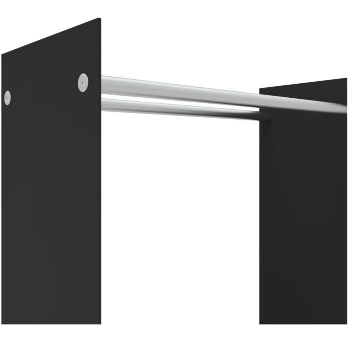 Portant de bois de chauffage Noir 80x35x100 cm Verre trempé – Image 3