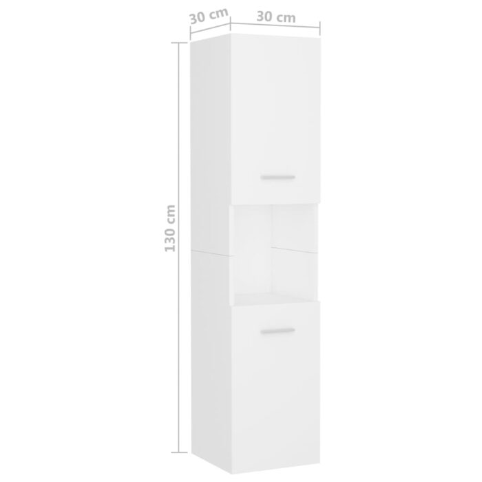 Ensemble de meubles de salle de bain blanc bois d'ingénierie – Image 11