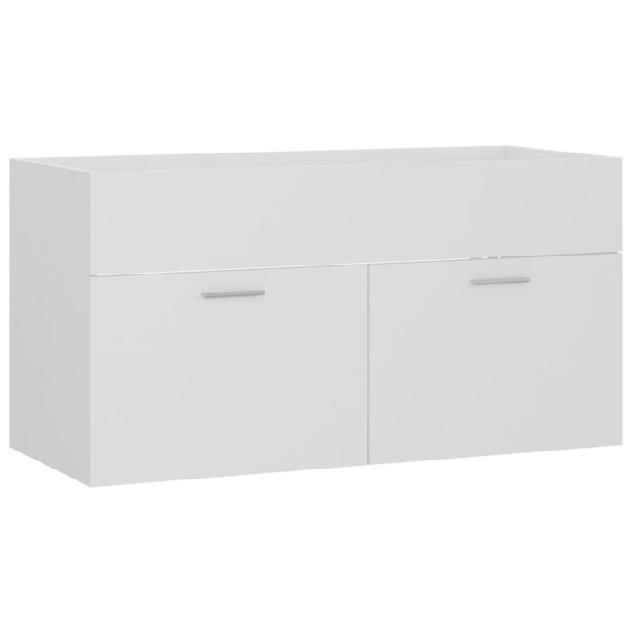 Ensemble de meubles de salle de bain Blanc Bois d'ingénierie – Image 5