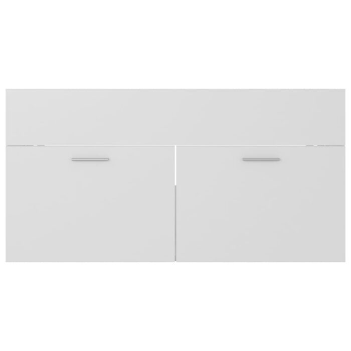 Ensemble de meubles de salle de bain Blanc Bois d'ingénierie – Image 6