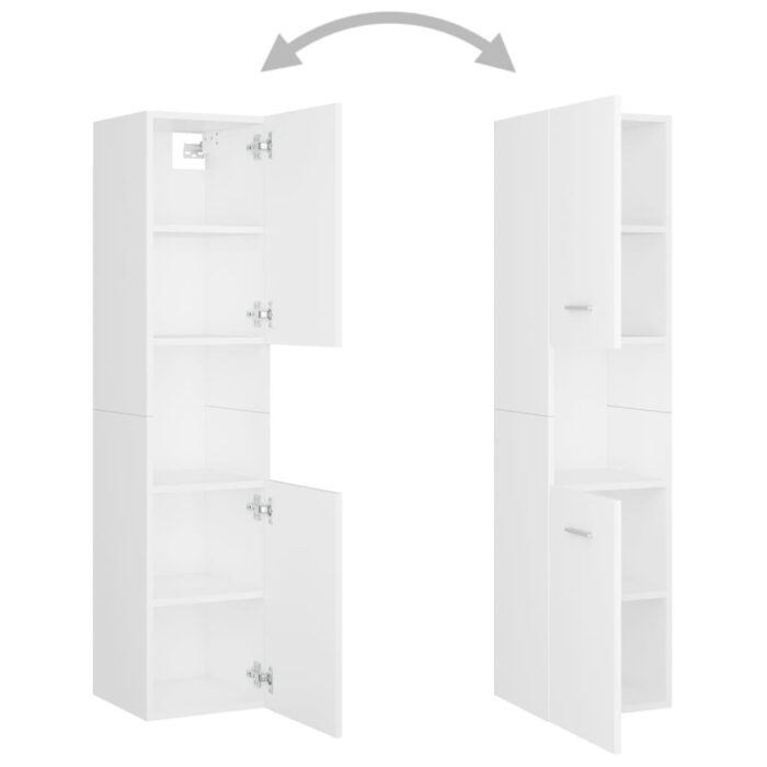 Ensemble de meubles de salle de bain Blanc Aggloméré – Image 10