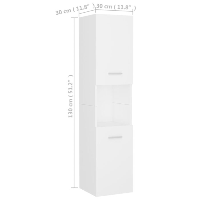 Ensemble de meubles de salle de bain Blanc Aggloméré – Image 11