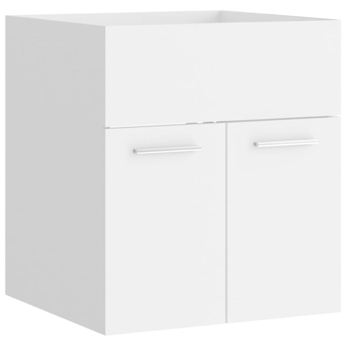 Ensemble de meubles de salle de bain Blanc Aggloméré – Image 2