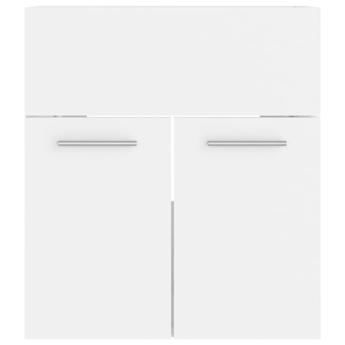 Ensemble de meubles de salle de bain Blanc Aggloméré – Image 3