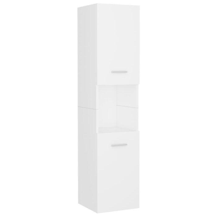 Ensemble de meubles de salle de bain Blanc Aggloméré – Image 8