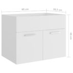 Ensemble de meubles de salle de bain Blanc Bois d'ingénierie – Image 11