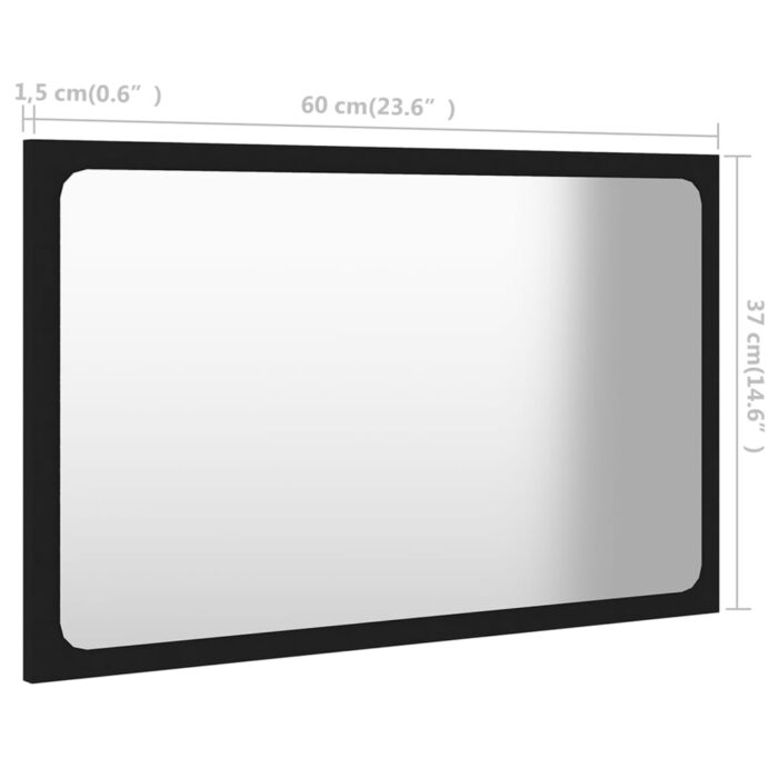 Ensemble de meubles de salle de bain Noir Aggloméré – Image 12