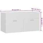 Ensemble de meubles de salle de bain Blanc Bois d'ingénierie – Image 11