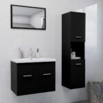 Ensemble de meubles de salle de bain Noir Aggloméré