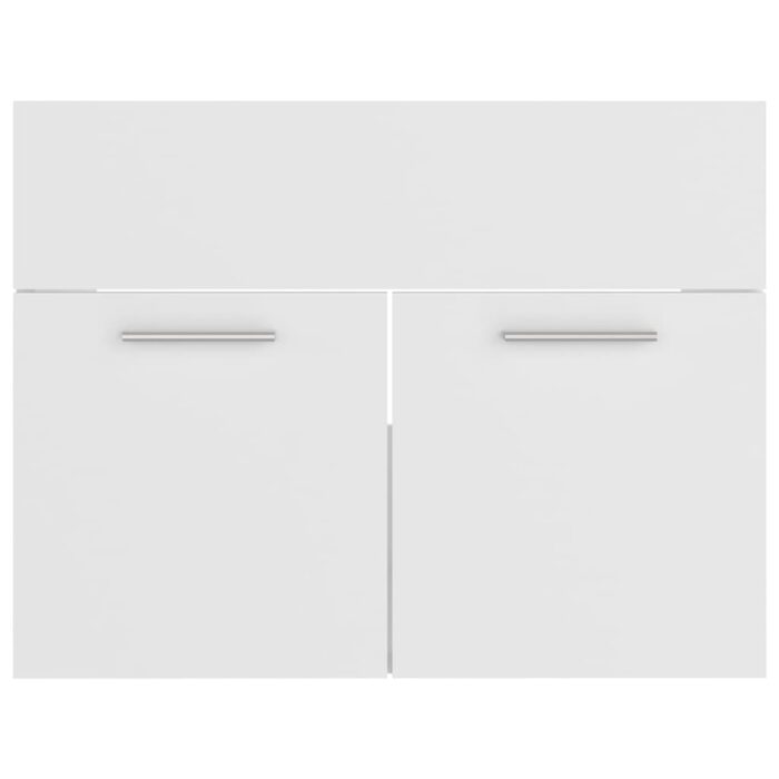 Ensemble de meubles de salle de bain Blanc Aggloméré – Image 6