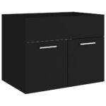 Ensemble de meubles de salle de bain Noir Aggloméré – Image 5