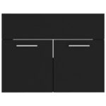 Ensemble de meubles de salle de bain Noir Aggloméré – Image 6